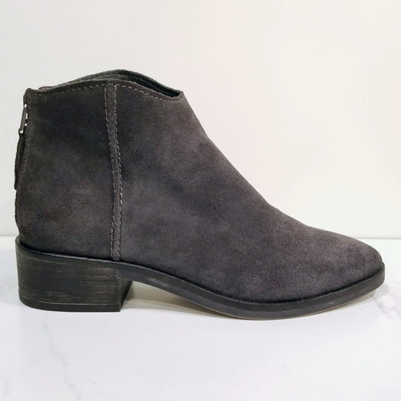 Dolce Vita Tucker Gray Suede Ankle Boots Western Shoes Zip Women's Shoes - Picture 2 of 12